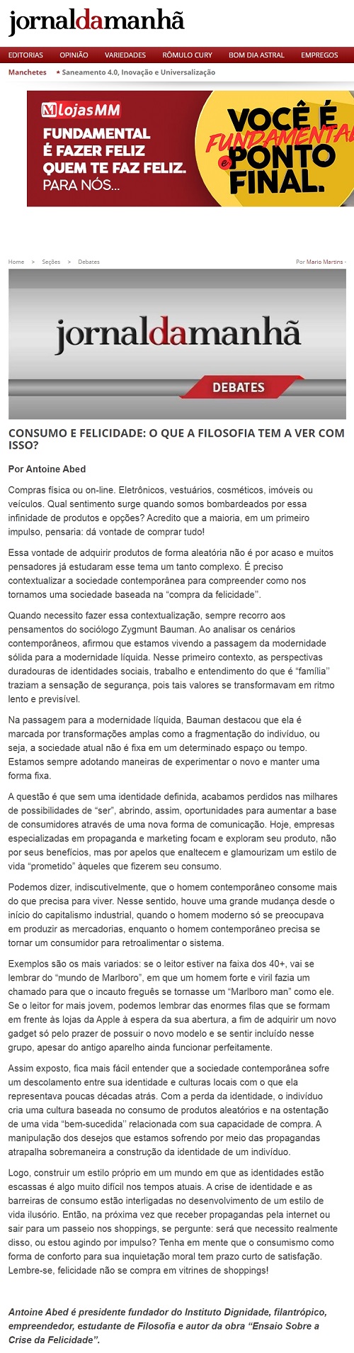 Jornal da Manhã - Antoine Abed